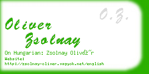 oliver zsolnay business card